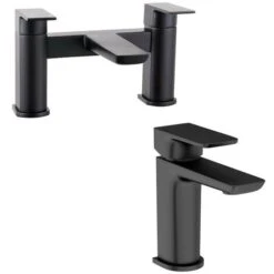 Mode Foster II Black Basin And Bath Mixer Tap Pack