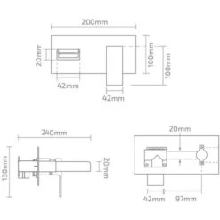 ENKI BT9805 Rose Gold Wall Mounted Basin Mixer Tap Waterfall Ultra Modern Plaza -Bathroom Supplies Store 69286287 3
