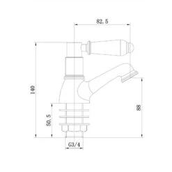 ENKI, Downton, BT0716 Hot And Cold Bath Taps With Black Ceramic Levers English Gold -Bathroom Supplies Store 69286924 2