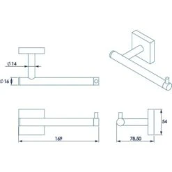 Croydex Wall Mounted Chiswick Toilet Roll Holder Stainless Steel, Brushed Nickel -Bathroom Supplies Store 69666723 4