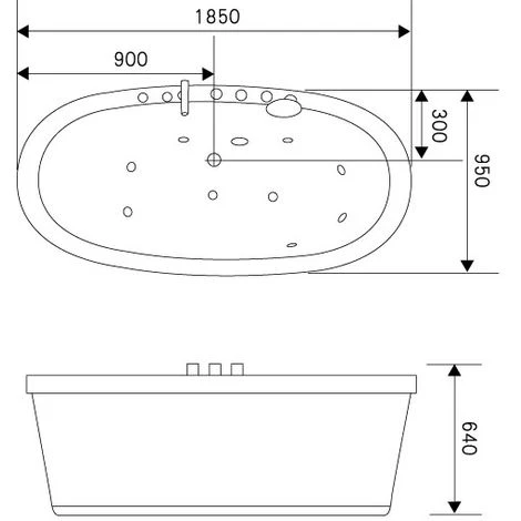 SIMBA WHIRLPOOL BATH TUB ACRYLIC MODERN FREESTANDING BATH TUB Rio 185 X 95 Cm WHITE 7 SIMBA WHIRLPOOL BATH TUB ACRYLIC MODERN FREESTANDING BATH TUB Rio 185 X 95 Cm WHITE - Image 5