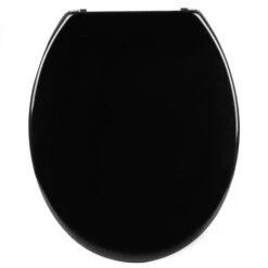WOLTU Toilet Seats Soft Close Adjustable Hinge Toilet Lid Cover Family Bathroom Black