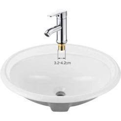 Bathroom Faucet, White Basin Faucet, High Quality Faucet, Bathroom Faucet, Wear-resistant, Suitable For Inner Diameter 32mm-42mm -Bathroom Supplies Store 71428634 3