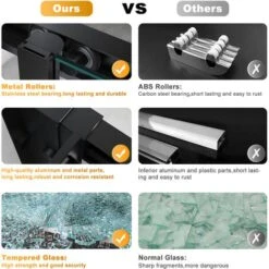 ELEGANT 1100mm Sliding Shower Enclosure Black Frame Shower Door 6mm Tempered Glass 10 ELEGANT 1100mm Sliding Shower Enclosure Black Frame Shower Door 6mm Tempered Glass -Bathroom Supplies Store 71800766 4