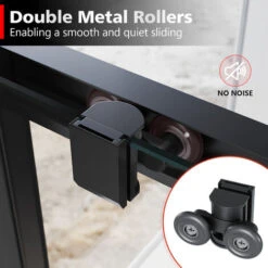 ELEGANT 1200 X 700 Mm Sliding Shower Enclosure Black Frame 6mm Glass Reversible Cubicle Shower Door Screen Panel With Shower Tray And Waste -Bathroom Supplies Store 71855393 4