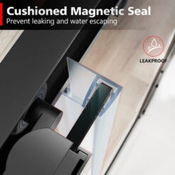 ELEGANT 1200 X 700 Mm Sliding Shower Enclosure Black Frame 6mm Glass Reversible Cubicle Shower Door Screen Panel With Shower Tray And Waste -Bathroom Supplies Store 71855393 5