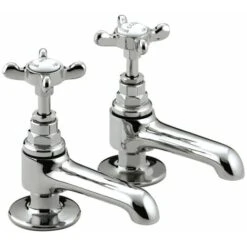 Bristan 1901 Bathroom Basin Sink Pillar Taps Chrome Traditional N 1/2 C CD