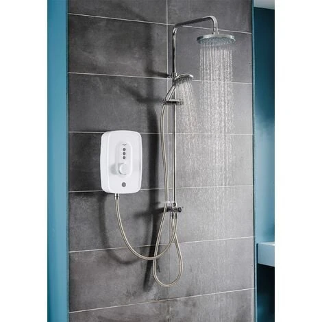 Triton Danzi DuElec Electric Shower White 9.5kW Modern Rainfall Head Handset 5 Triton Danzi DuElec Electric Shower White 9.5kW Modern Rainfall Head Handset - Image 3