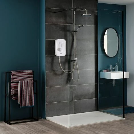 Triton Danzi DuElec Electric Shower White 9.5kW Modern Rainfall Head Handset 7 Triton Danzi DuElec Electric Shower White 9.5kW Modern Rainfall Head Handset - Image 5