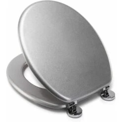 Croydex Flexi-Fix Quartz Top & Bottom Fix Toilet Seat, Silver -Bathroom Supplies Store 7249693 3
