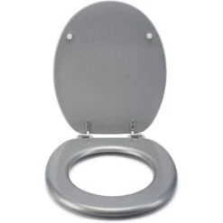 Croydex Flexi-Fix Quartz Top & Bottom Fix Toilet Seat, Silver -Bathroom Supplies Store 7249693 4