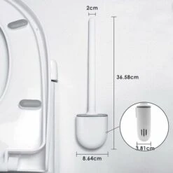 Toilet Brush (2 Pack) Silicone Toilet Brush, Toilet Brush And Holder With Soft Bristles And Non-slip Grip - Clean And Dry Quickly -Bathroom Supplies Store 72505738 4
