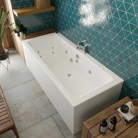 Vitura 1700x700mm Double Ended Square Whirlpool Bath 14 Jets Acrylic Bathroom 4 Vitura 1700x700mm Double Ended Square Whirlpool Bath 14 Jets Acrylic Bathroom - Image 2