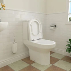Sky Close Coupled Toilet Soft Close Seat Ceramic White Bathroom Round Traditional -Bathroom Supplies Store 75185015 3