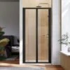 ELEGANT 900mm Black Frame Bifold Shower Door Enclosure Folding Bathroom Glass Wet Room 2 ELEGANT 900mm Black Frame Bifold Shower Door Enclosure Folding Bathroom Glass Wet Room -Bathroom Supplies Store 75364992 1