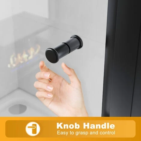 ELEGANT 900mm Black Frame Bifold Shower Door Enclosure Folding Bathroom Glass Wet Room 5 ELEGANT 900mm Black Frame Bifold Shower Door Enclosure Folding Bathroom Glass Wet Room - Image 3