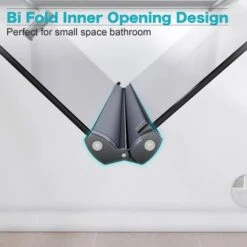 ELEGANT 700mm Black Frame Bifold Shower Door Enclosure Folding Bathroom Glass Wet Room -Bathroom Supplies Store 75365032 5