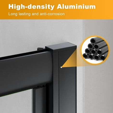 ELEGANT 800mm Black Frame Pivot Shower Door Enclosure Reversible Bathroom Wet Room 6 ELEGANT 800mm Black Frame Pivot Shower Door Enclosure Reversible Bathroom Wet Room - Image 4