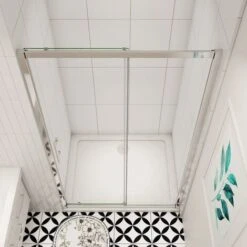 SKY Sliding Shower Door Modern Bathroom 6mm Safety Glass Shower Enclosure Cubicle 1100mm 9 SKY Sliding Shower Door Modern Bathroom 6mm Safety Glass Shower Enclosure Cubicle 1100mm -Bathroom Supplies Store 76373963 3