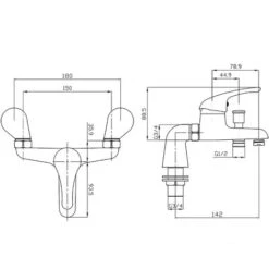 Single Lever Bath Shower Mixer Tap With Hand Held Shower & Wall Bracket - Chrome -Bathroom Supplies Store 76756371 3