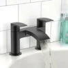 Black Matt Waterfall Bath Filler Tap Lever Round Deck Mounted Modern -Bathroom Supplies Store 76756384 1