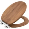 Driftwood Effect Wooden Toilet Seat Heavy Duty Bar Duty Wood Effect Finish -Bathroom Supplies Store 76756487 1