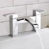 Lucia Square Waterfall Bath Filler Mixer Tap Chrome -Bathroom Supplies Store 76756493 1