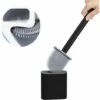 Silicone Toilet Brush And Holder, Long Handle Detachable Toilet Brush, Floor/Wall Mountable With Water Filter Base, For Corners And Small Gaps Between Toilet And Wall 2 Silicone Toilet Brush And Holder, Long Handle Detachable Toilet Brush, Floor/Wall Mountable With Water Filter Base, For Corners And Small Gaps Between Toilet And Wall -Bathroom Supplies Store 78026407 1