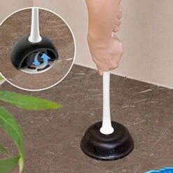 Toilet Plunger And Toilet Brush Set For Bathroom Cleaning, White, 1 Set -Bathroom Supplies Store 78026807 4