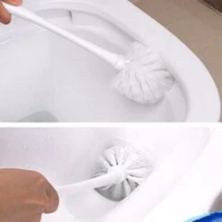 Toilet Plunger And Toilet Brush Set For Bathroom Cleaning, White, 1 Set -Bathroom Supplies Store 78026807 5