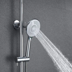 AICA Bathroom Thermostatic Mixer Shower Set Square Silver Twin Head Exposed Valve 255mm Round 10 AICA Bathroom Thermostatic Mixer Shower Set Square Silver Twin Head Exposed Valve 255mm Round -Bathroom Supplies Store 79998532 4