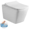 Swiss Aqua Technologies Infinitio Wall-hung Toilet Without Rim, Invisible Fixings + Softclose Seat (SquareInfinitio) -Bathroom Supplies Store 82118437 1