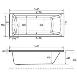 Rockall Single Ended Bath 1650x700 5mm 7 Rockall Single Ended Bath 1650x700 5mm -Bathroom Supplies Store 82181819 3