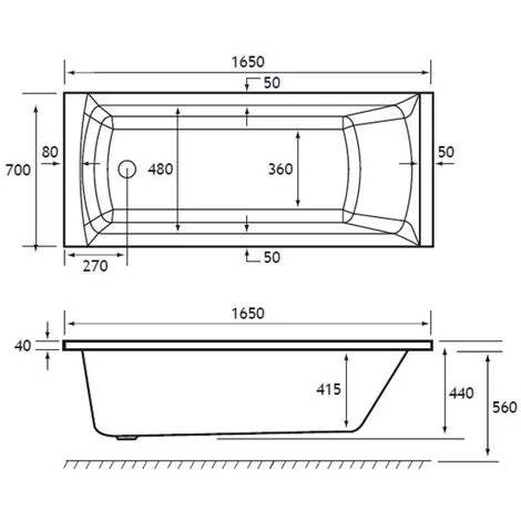 Rockall Single Ended Bath 1650x700 5mm 5 Rockall Single Ended Bath 1650x700 5mm - Image 3