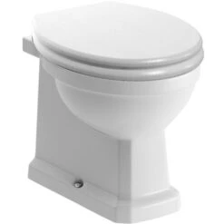 Siena - Etude Back To Wall WC & Satin White Wood Effect Seat