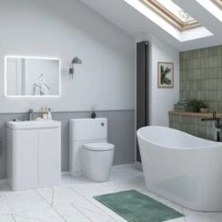 Signature Randers Back To Wall WC Toilet Unit 550mm Wide - White Gloss -Bathroom Supplies Store 83039781 4