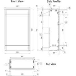 Signature Kalmar Back To Wall WC Toilet Unit 506mm Wide - Grey Gloss -Bathroom Supplies Store 83039916 2