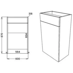 Signature Oslo Back To Wall WC Toilet Unit 600mm Wide - Matt Graphite Grey -Bathroom Supplies Store 83040022 2