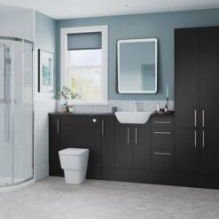 Signature Oslo Slim Back To Wall WC Toilet Unit 500mm Wide - Matt Graphite Grey -Bathroom Supplies Store 83040185 4
