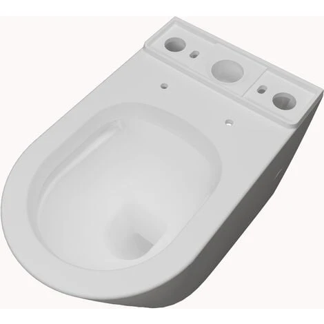 AICA Bathroom Rimless Close Coupled Toilet Soft Close Seat WC White Ceramic P-T 5 AICA Bathroom Rimless Close Coupled Toilet Soft Close Seat WC White Ceramic P-T - Image 3