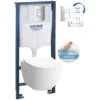 Grohe Toilet Set GROHE + VITRA SENTO RimEx Bowl With Softclose Seat + Grohe Chrome Flush Plate (GROHE-SENTOrimless) -Bathroom Supplies Store 85812708 1