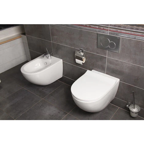 Grohe Toilet Set GROHE + VITRA SENTO RimEx Bowl With Softclose Seat + Grohe Chrome Flush Plate (GROHE-SENTOrimless) 7 Grohe Toilet Set GROHE + VITRA SENTO RimEx Bowl With Softclose Seat + Grohe Chrome Flush Plate (GROHE-SENTOrimless) - Image 5