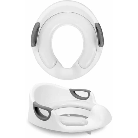 Kids Toilet Reducer Baby Toilet Seat Kids Toilet Seat Non Slip Toilet Reducer Round/Oval Toilet With Handle/Pad/Backrest Easy Clean White 4 Kids Toilet Reducer Baby Toilet Seat Kids Toilet Seat Non Slip Toilet Reducer Round/Oval Toilet With Handle/Pad/Backrest Easy Clean White - Image 2