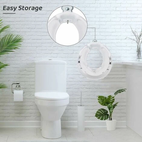 Kids Toilet Reducer Baby Toilet Seat Kids Toilet Seat Non Slip Toilet Reducer Round/Oval Toilet With Handle/Pad/Backrest Easy Clean White 6 Kids Toilet Reducer Baby Toilet Seat Kids Toilet Seat Non Slip Toilet Reducer Round/Oval Toilet With Handle/Pad/Backrest Easy Clean White - Image 4