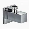 Quarter Turn ½ Inch Angle Shut Off Valve Douche Tap Outlet With Flange Chrome Plated Brass Bidet Spray Accessory - Square Design