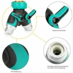 RHAFAYRE Garden Hose Splitter, 3/4 Zinc Alloy Distributor With 2 Valve Outlets, Adjustable And Lockable Water Flow With 2 Connectors And 3 Washers -Bathroom Supplies Store 86533217 5