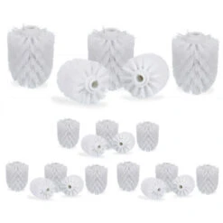 Relaxdays Set Of 20 Toilet Brush Heads, 12mm Threads, Bathroom Accessories, Hygienic Replacements, HxØ: 9x8 Cm, Black