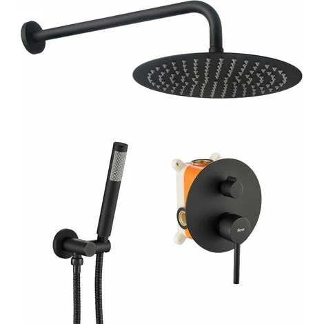 Concealed Shower Set Rea Lungo Black + Box 3 Concealed Shower Set Rea Lungo Black + Box