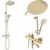 Thermostatic Shower Set Rea Lungo Gold 2 Thermostatic Shower Set Rea Lungo Gold -Bathroom Supplies Store 87084576 1