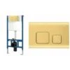 Concealed Cistern Frame And Plate F Gold -Bathroom Supplies Store 87084613 1